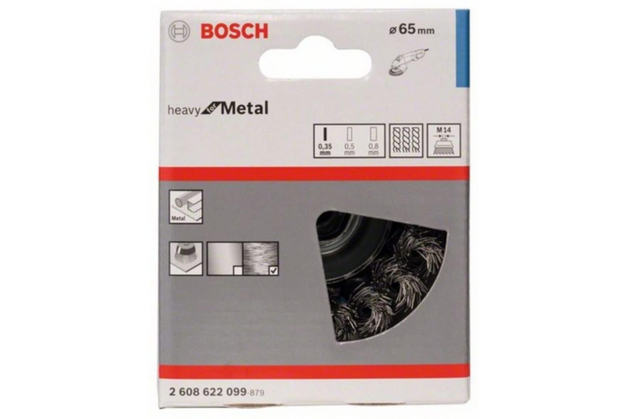 Щетка чашечная (65 мм; М14) стальная витая Bosch 2.608.622.099 чашечная щетка bosch diy 2 609 256 500 70 мм m14