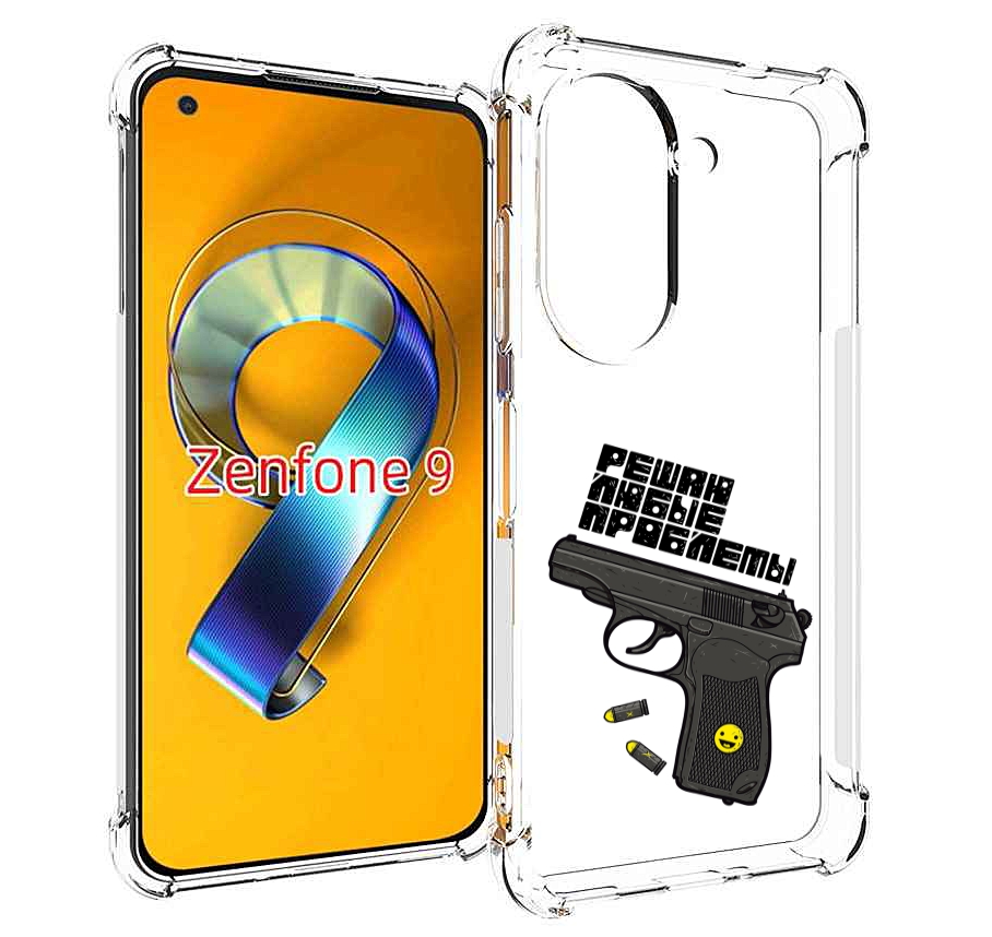 

Чехол MyPads пистолет против проблем для Asus Zenfone 9 (AI2202), Прозрачный, Tocco