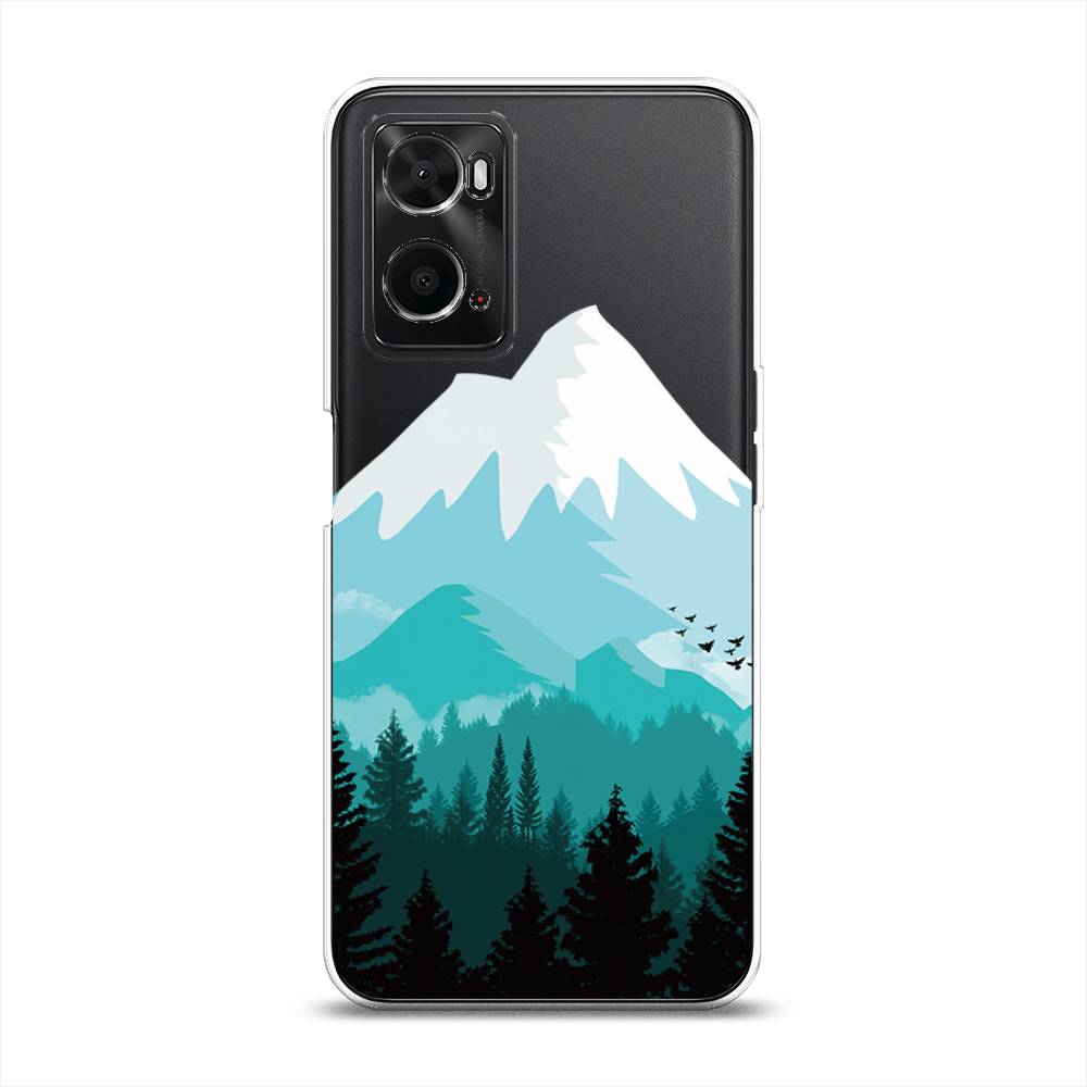 

Чехол на Oppo A36 "Синяя снежная гора", Белый;голубой, 259950-2