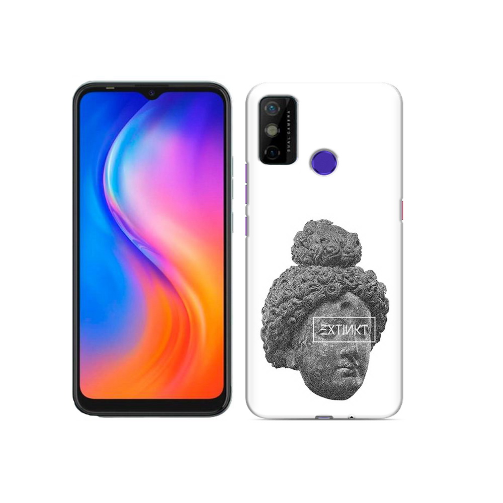 

Чехол MyPads Tocco для Tecno Spark 6 GO каменное лицо девушки, Прозрачный, Tocco