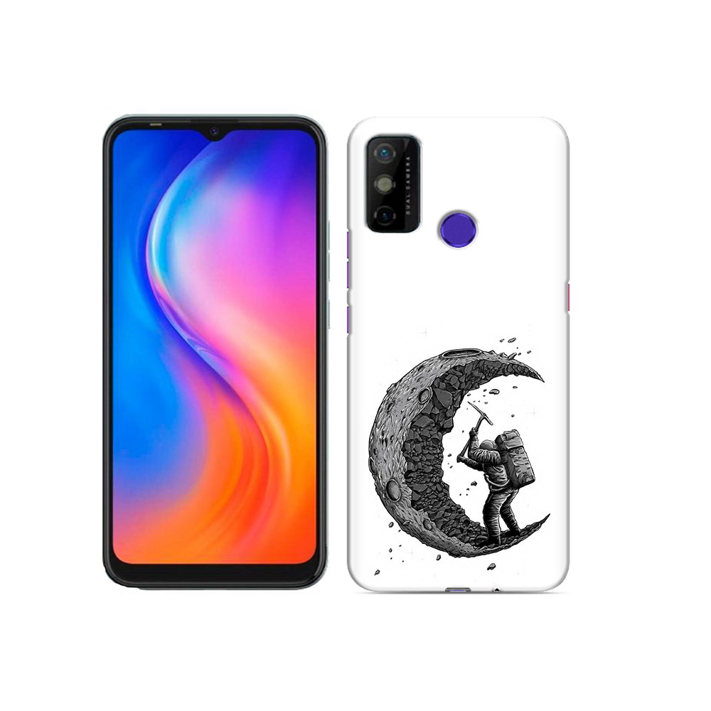 

Чехол MyPads Tocco для Tecno Spark 6 GO камненная луна, Прозрачный, Tocco