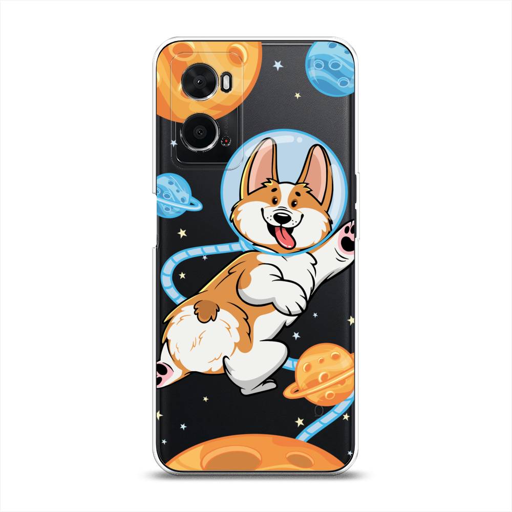 

Чехол на Oppo A36 "Корги-космонавт", Голубой;бежевый;белый, 259950-1