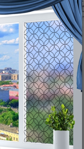 фото Пленка декоративная матовая на окно decomir на стекло размером 75x150см vitrn vitrn015