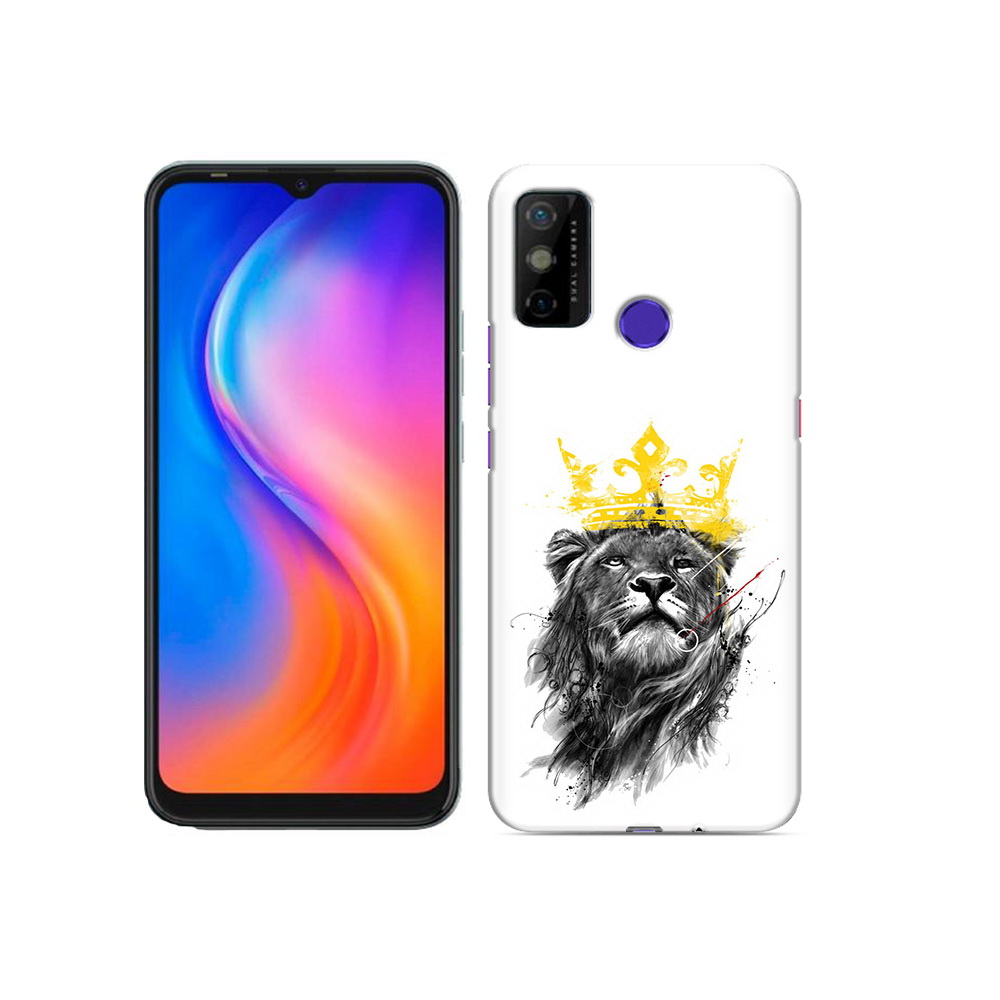 

Чехол MyPads Tocco для Tecno Spark 6 GO король-лев, Прозрачный, Tocco