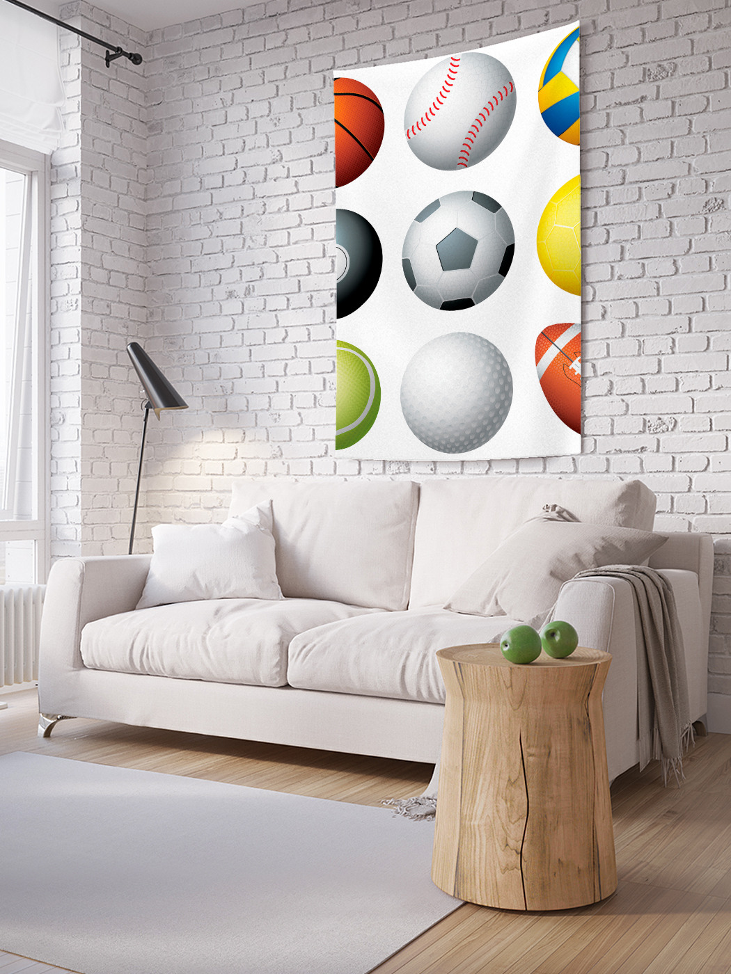 фото Вертикальное фотопанно на стену joyarty "разнообразие мячей", 100x150 см