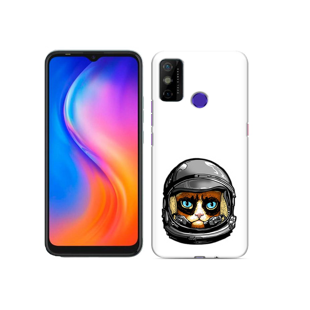 

Чехол MyPads Tocco для Tecno Spark 6 GO кот космонавт, Прозрачный, Tocco