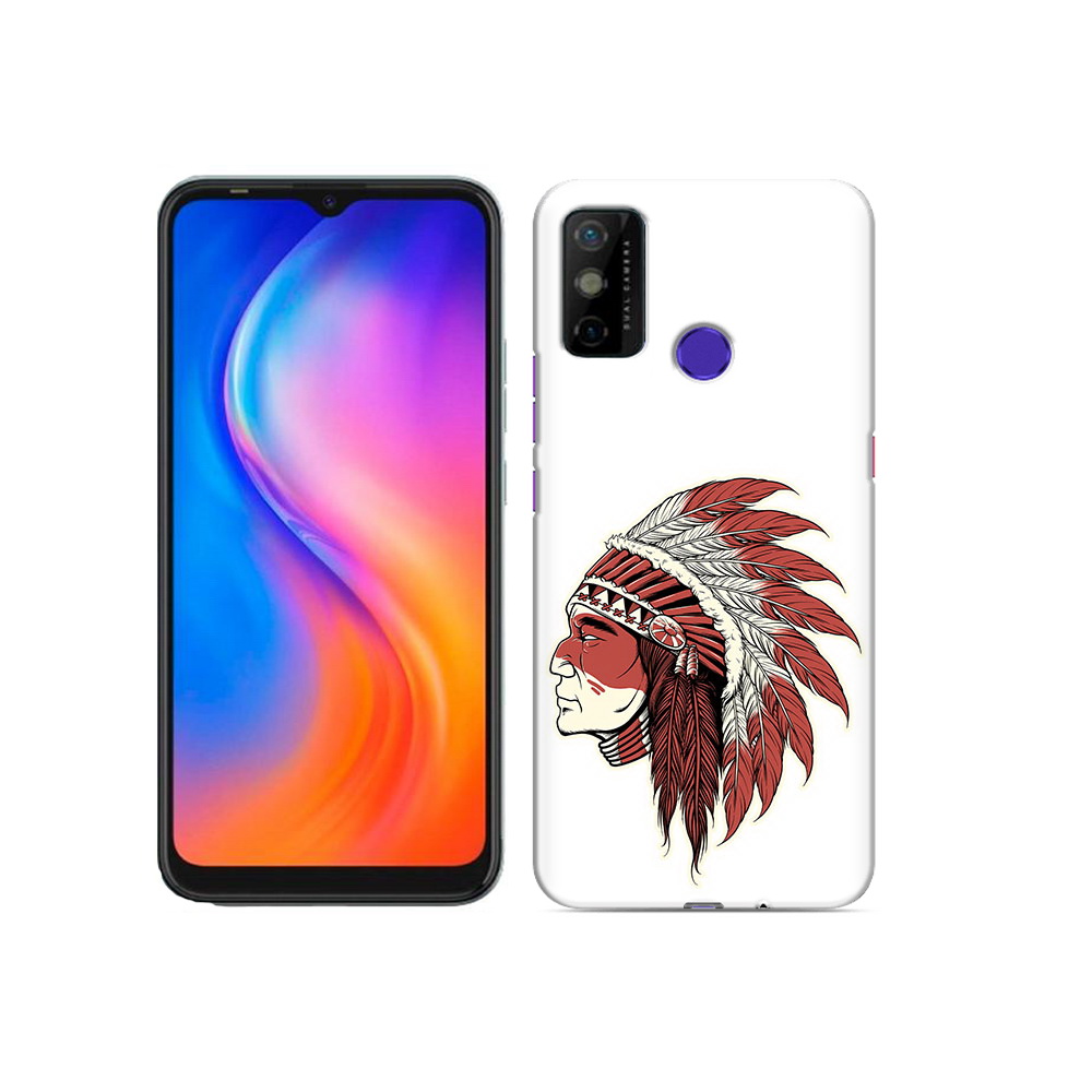 

Чехол MyPads Tocco для Tecno Spark 6 GO красный индеец, Прозрачный, Tocco