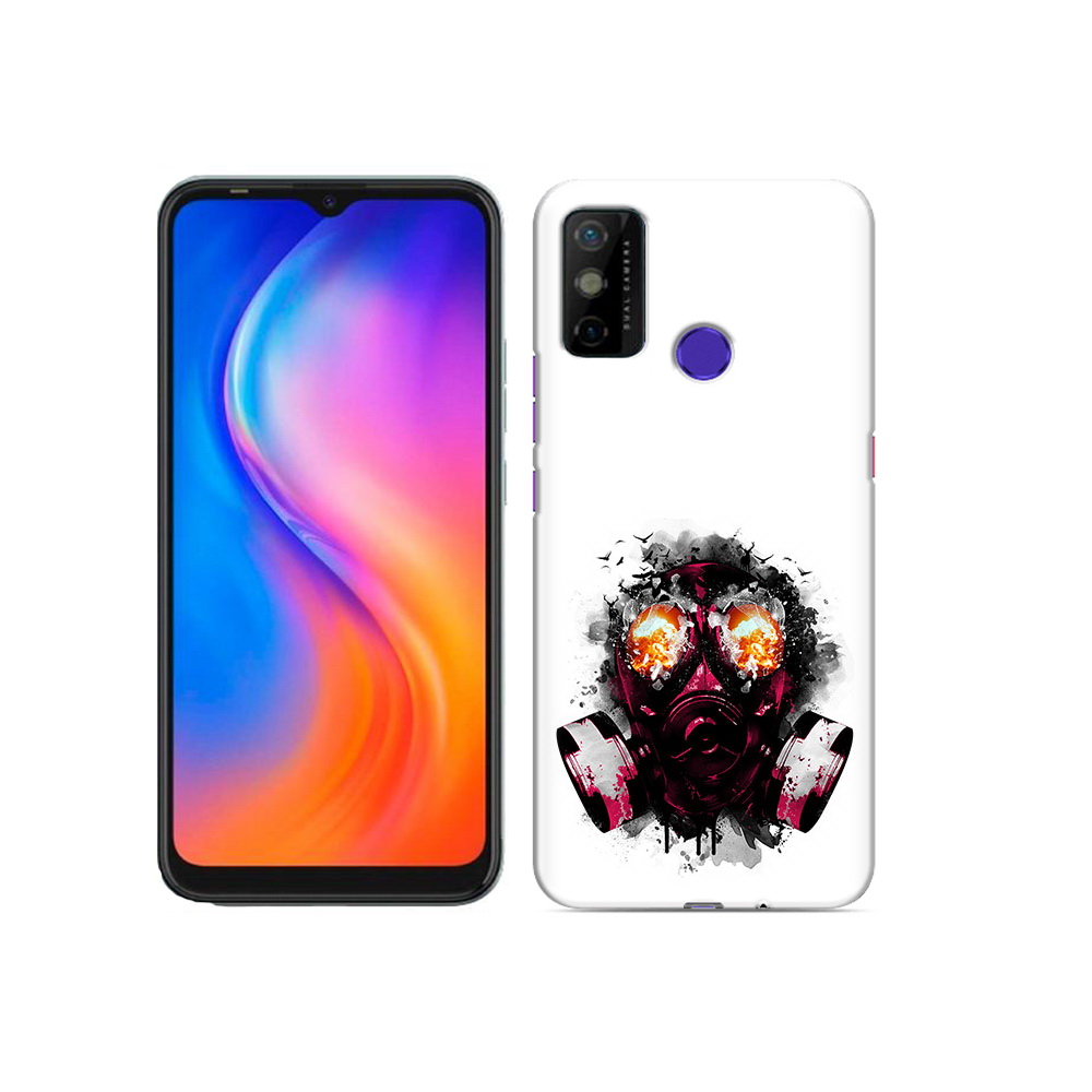 

Чехол MyPads Tocco для Tecno Spark 6 GO красный противогаз, Прозрачный, Tocco