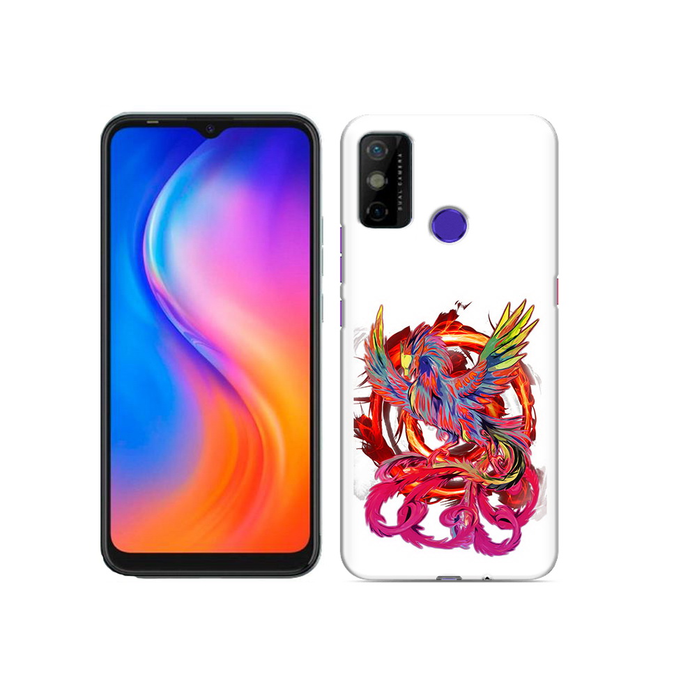 

Чехол MyPads Tocco для Tecno Spark 6 GO красочный феникс, Прозрачный, Tocco