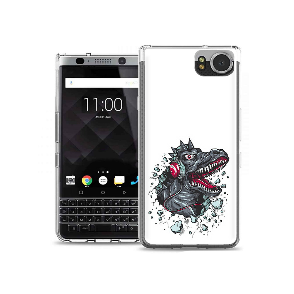 

Чехол MyPads Tocco для BlackBerry KeyOne Нарисованный динозавр в наушниках, Tocco