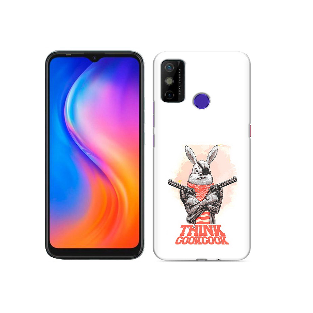 

Чехол MyPads Tocco для Tecno Spark 6 GO кролик пират, Прозрачный, Tocco