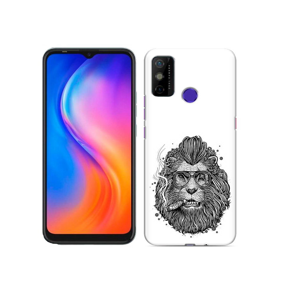 

Чехол MyPads Tocco для Tecno Spark 6 GO курящий лев, Прозрачный, Tocco