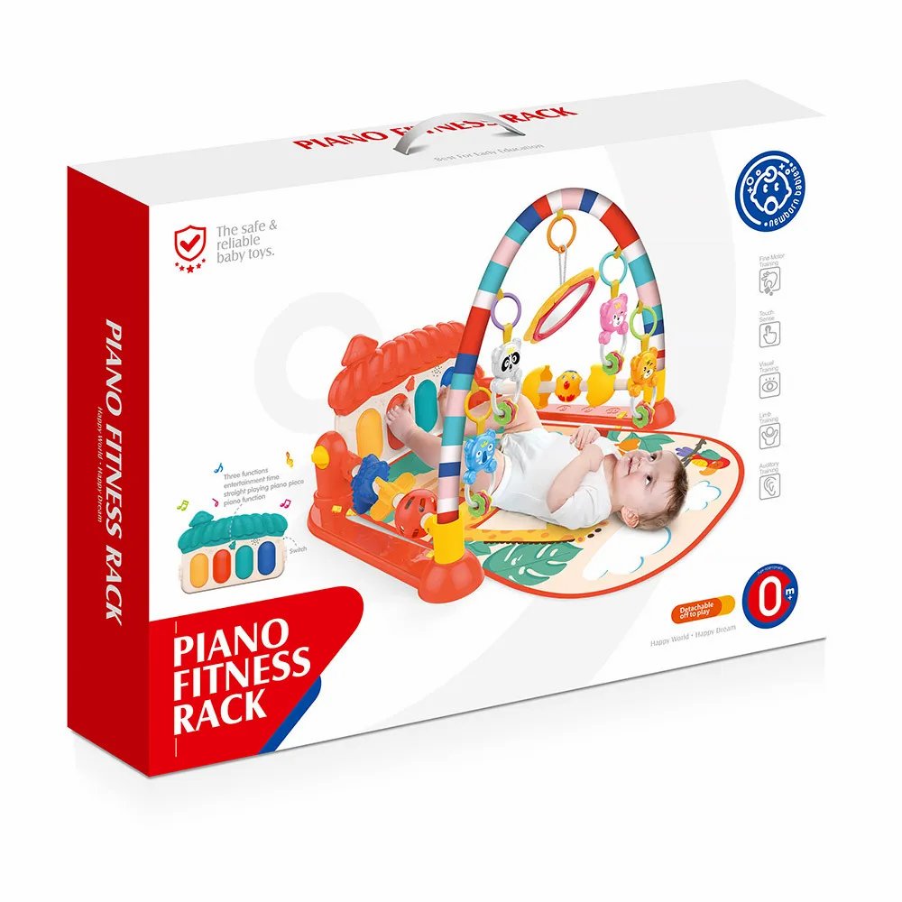 Коврик для детей развивающий музыкальный с пианино, красный, Huanger