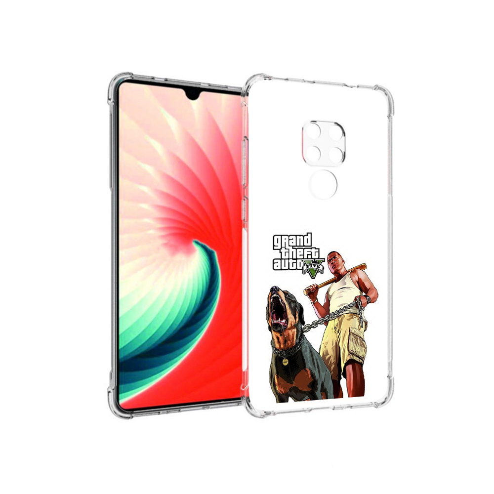 

Чехол MyPads Tocco для Huawei Mate 20 GTA грозная собака, Прозрачный, Tocco