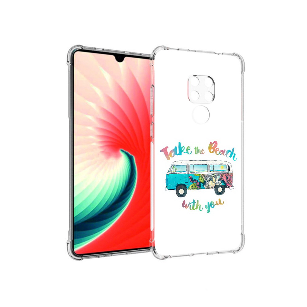

Чехол MyPads Tocco для Huawei Mate 20 Хиппи автобус, Прозрачный, Tocco