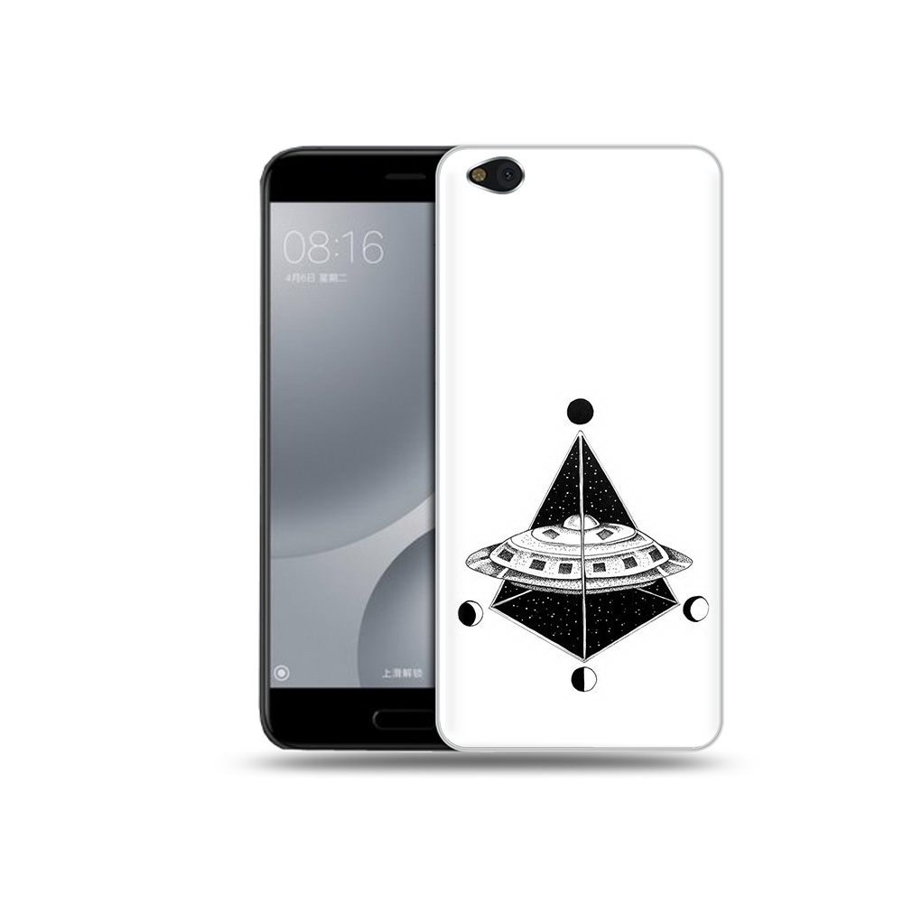 

Чехол MyPads Tocco для Xiaomi Mi 5C черно белая летающая тарелка (PT61938.328.679), Прозрачный, Tocco