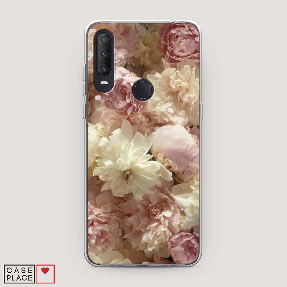 Чехол Awog на Alcatel 1S (2020) / Алкатель 1S (2020) Пионы светлые