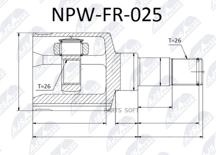 

Npw-Fr-025 Шрус Внутренний Левый К-Кт Ford Focus Ii 04> NTY npwfr025
