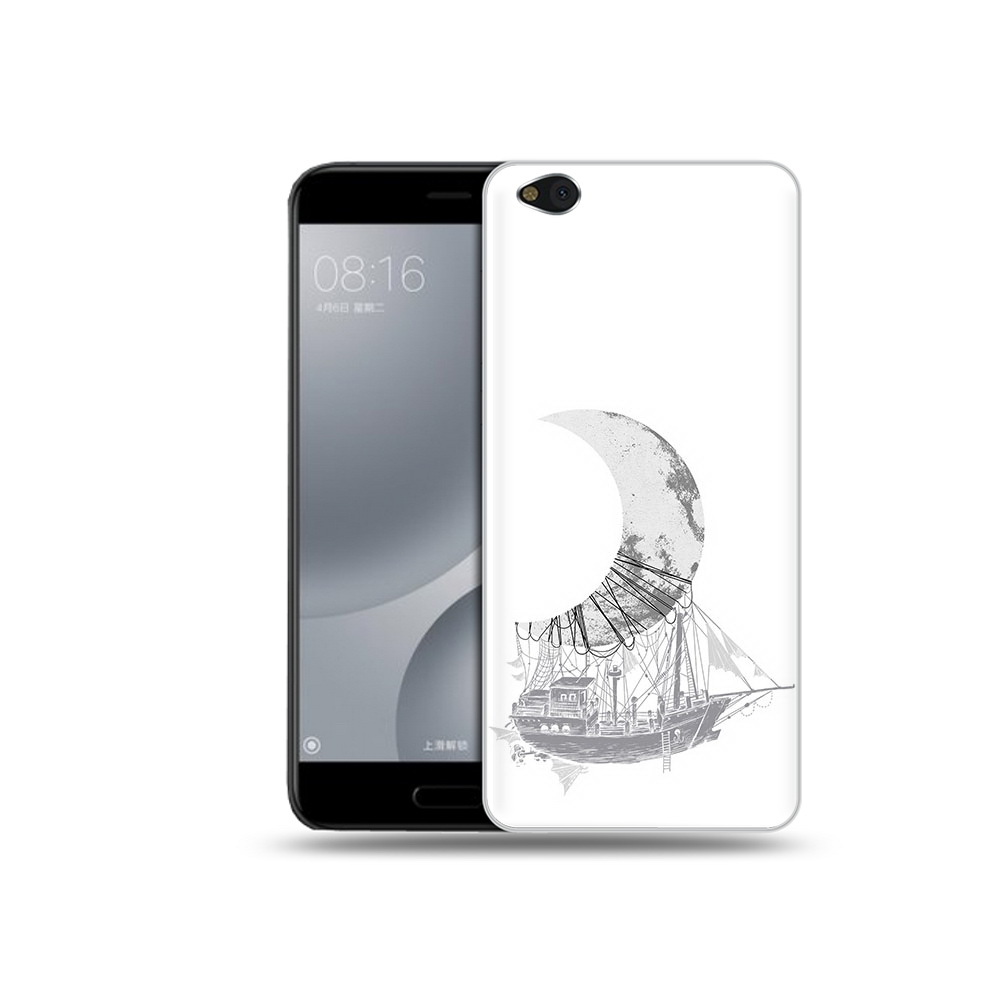

Чехол MyPads Tocco для Xiaomi Mi 5C черно белый корабль полумесяц (PT61938.328.684), Прозрачный, Tocco