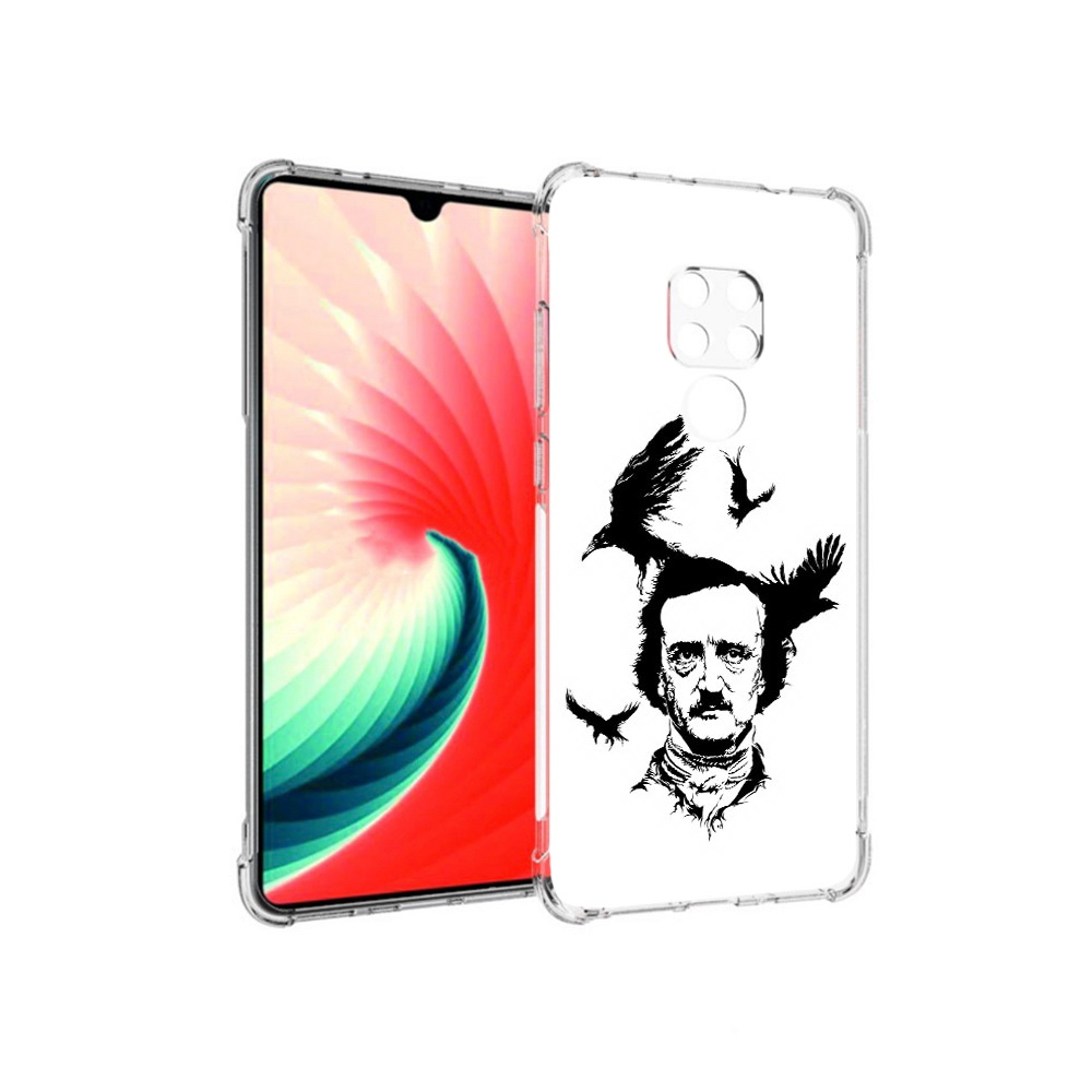 

Чехол MyPads Tocco для Huawei Mate 20 Эдгар Аллан черно белый, Прозрачный, Tocco