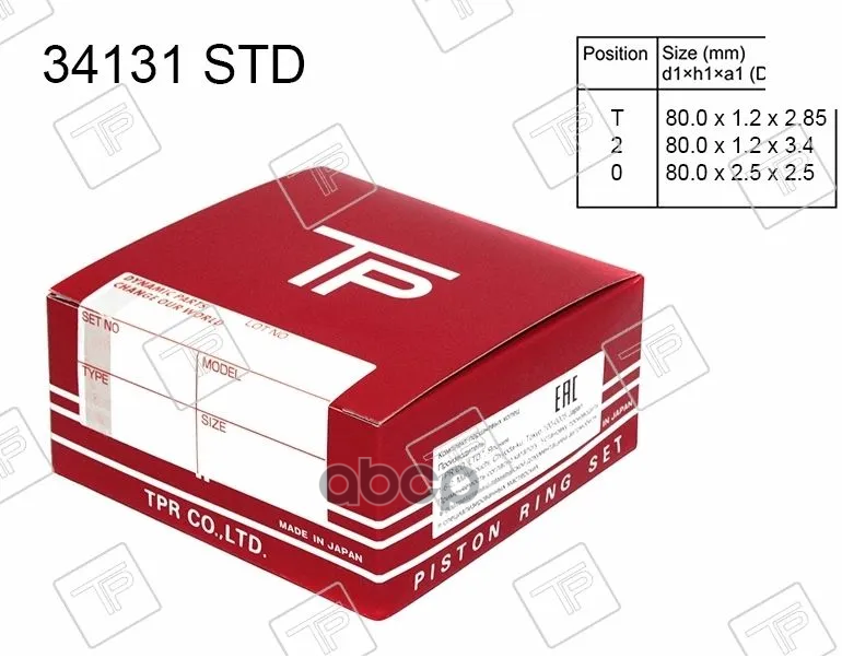 

TPR Кольца поршневые STD 1шт