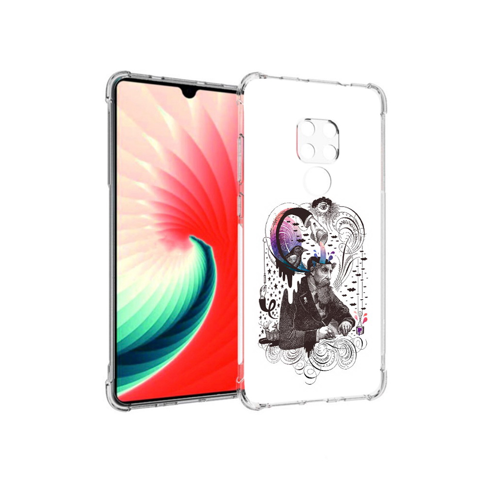 

Чехол MyPads Tocco для Huawei Mate 20 абстракция думающий мужчина, Прозрачный, Tocco