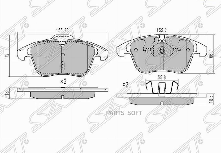 

Колодки Тормозные Перед Citroen C5 08-/Peugeot 508 10- Sat St-425424