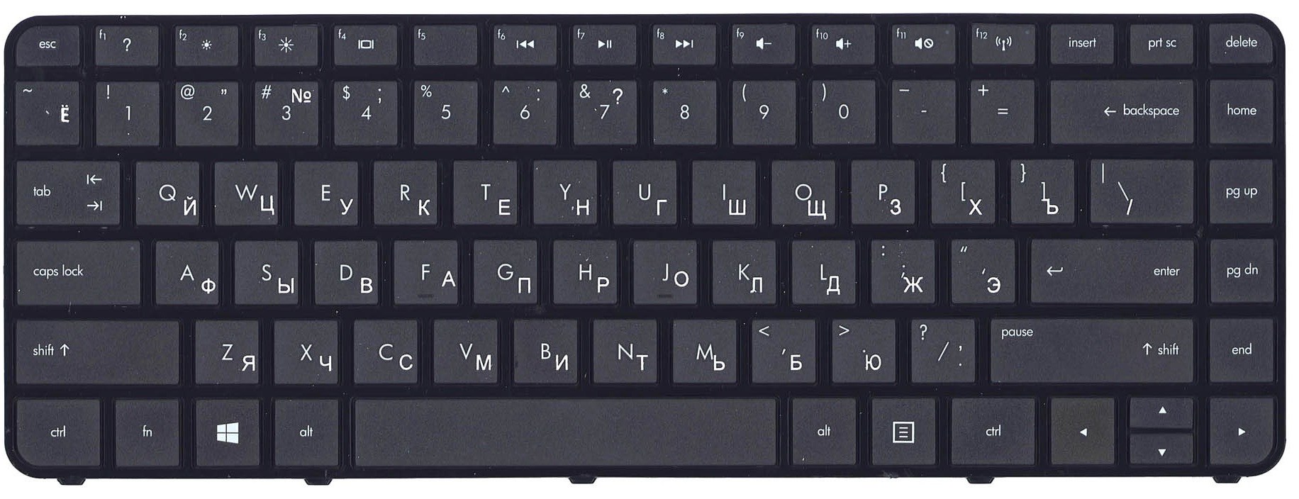 

Клавиатура для HP 14-b p/n: 697904-001, 696276-001, AEU33U00110, 697904-251