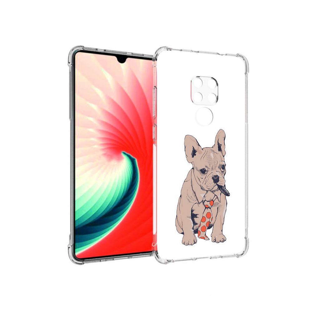 

Чехол MyPads Tocco для Huawei Mate 20 бульдог с сигарой, Прозрачный, Tocco