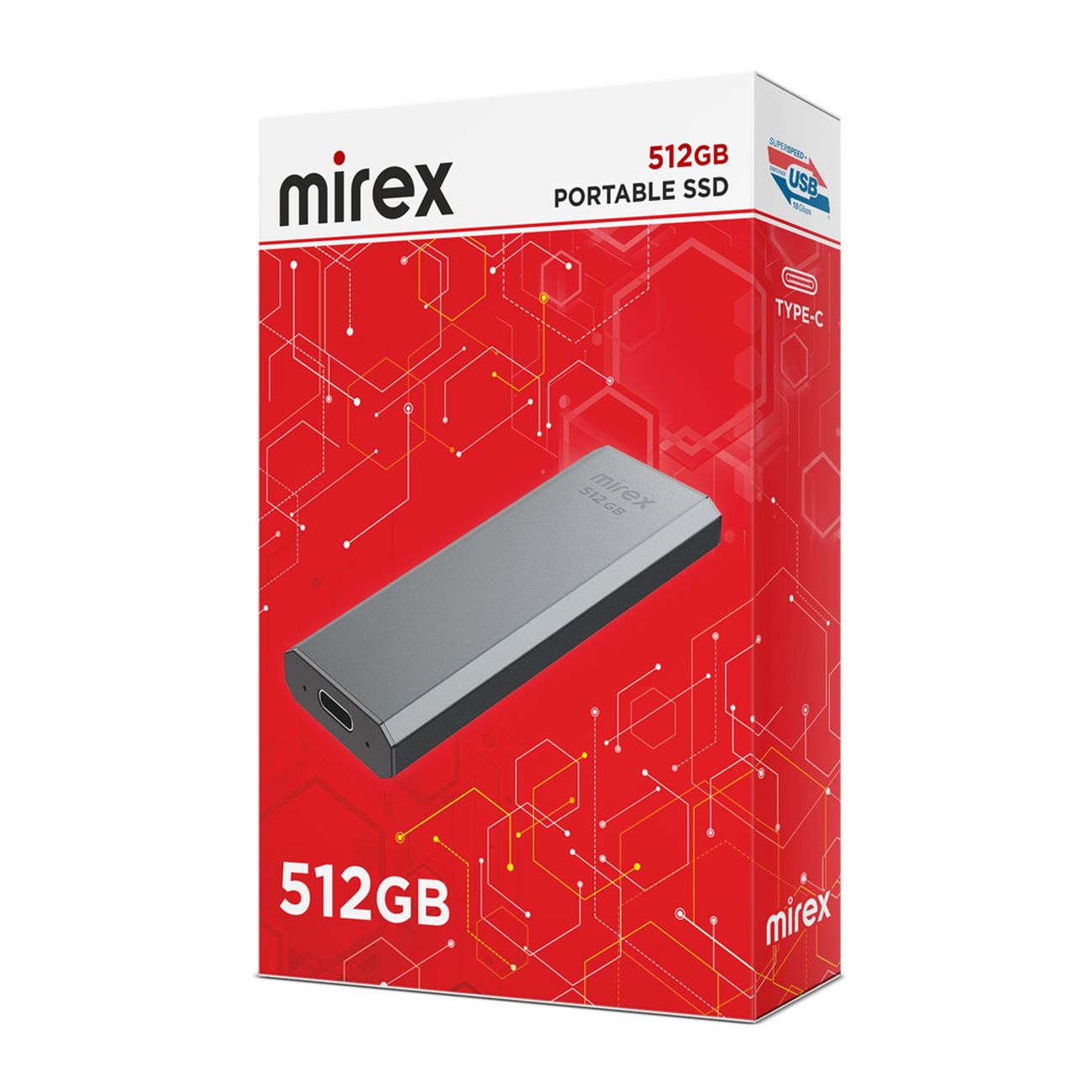 Накопитель USB Mirex Data master ssd 3.2 type-c 512 Гб внешний, серый, металл