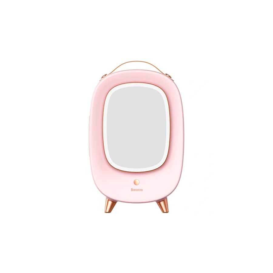 фото Косметический холодильник с зеркалом baseus beauty fridge 13 л 100-240v евро-вилка розовый