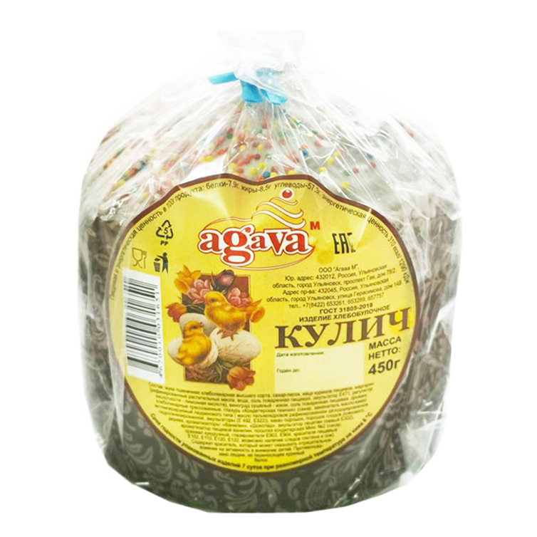 

Кулич Агава М дрожжевой 450 г