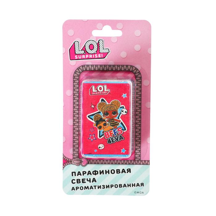 

Ароматическая свеча LOL, ярко-розовый рисункок, цвет бирюзовый, LOL