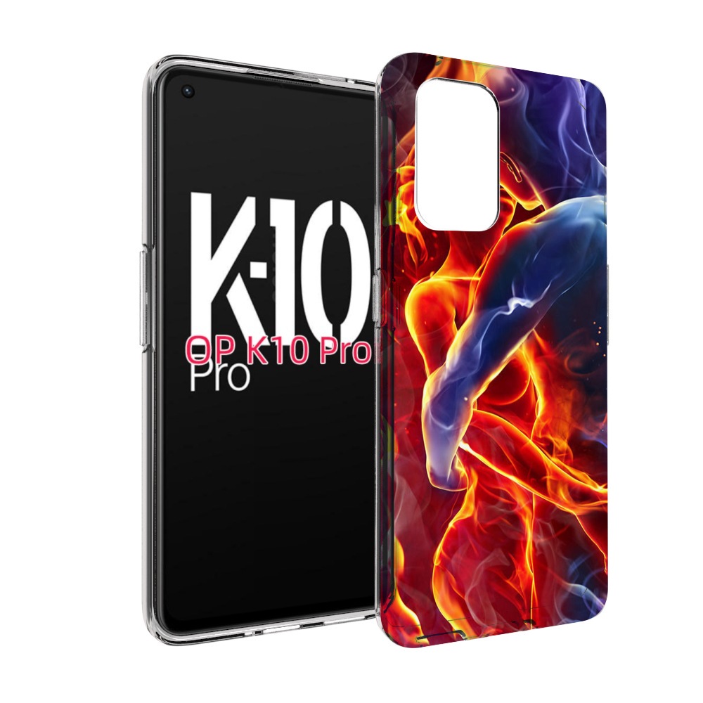 

Чехол MyPads Огонь-вода для OPPO K10 Pro, Прозрачный, Tocco