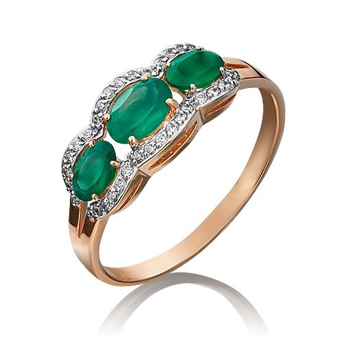 

Кольцо из золота с фианитом/халцедоном р. 17,5 PLATINA jewelry 01-4326-00-275-1110-47, 01-4326-00-275-1110-47