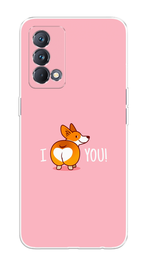 

Чехол на Realme GT Master Edition "Корги I love you", Розовый;коричневый;белый, 2510450-1