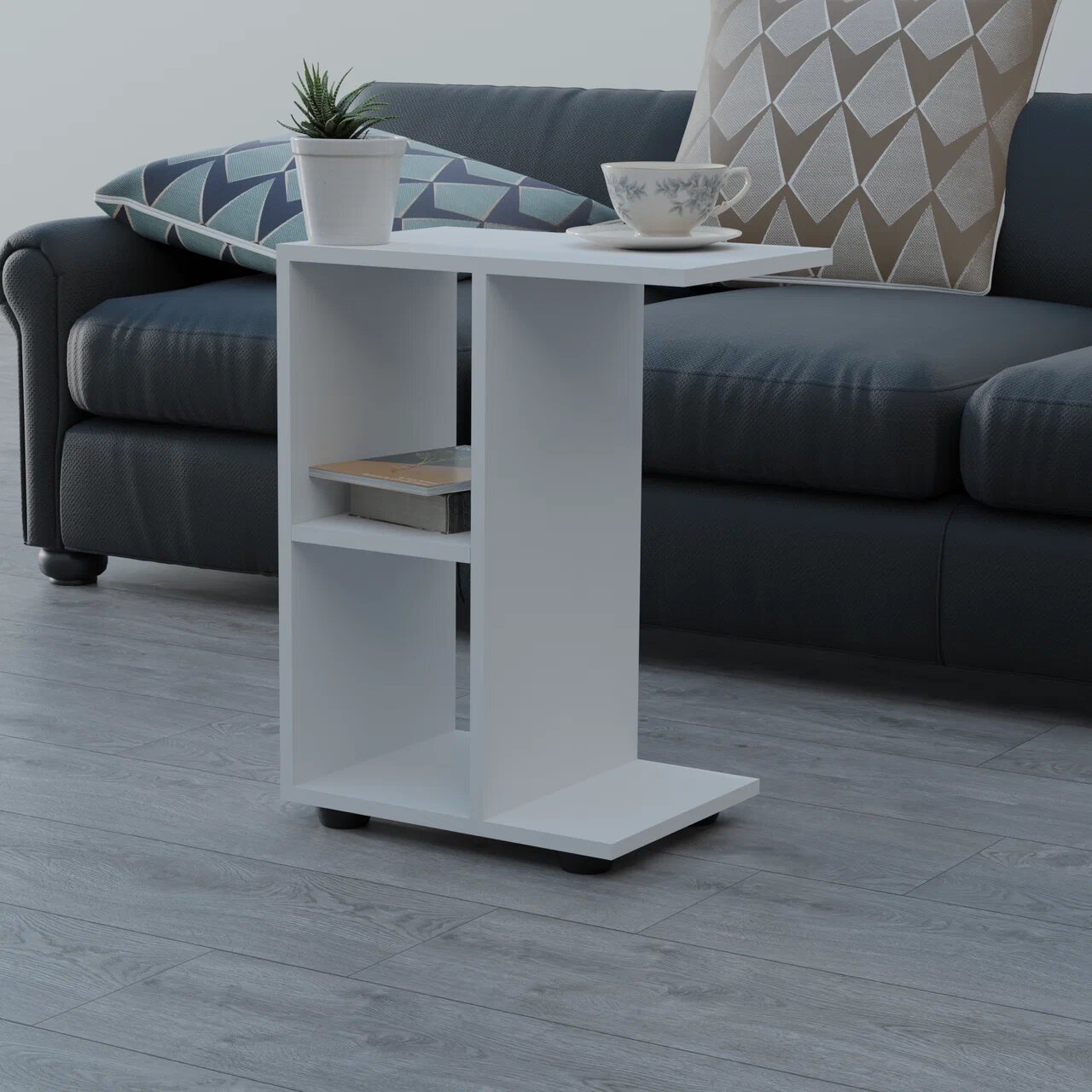 Стол Ластра Simple приставной, 470x600x300, белое тиснение