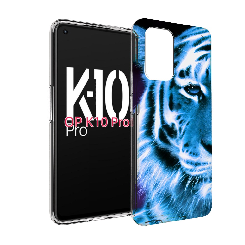 

Чехол MyPads Половина-тигра мужской для OPPO K10 Pro, Прозрачный, Tocco
