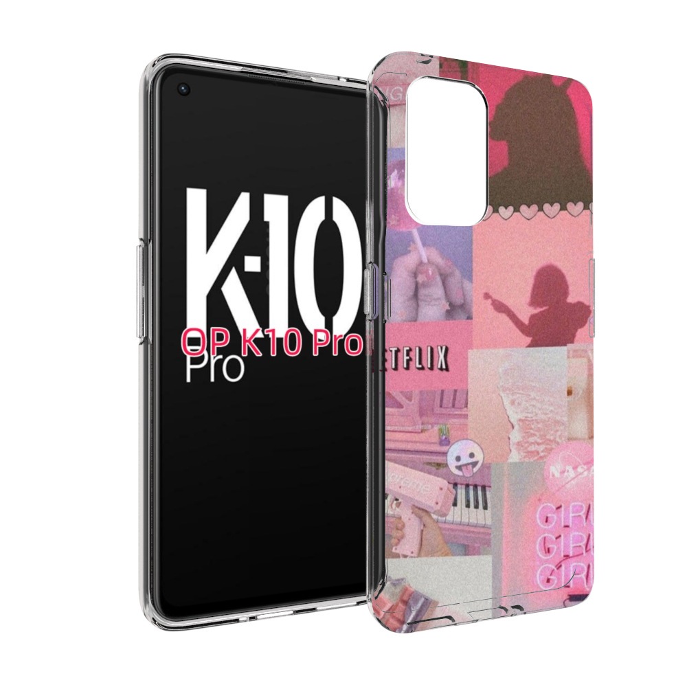 

Чехол MyPads Розовый-вайб для OPPO K10 Pro, Прозрачный, Tocco