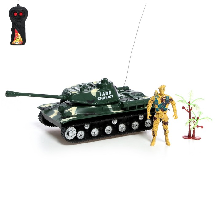 

Танк радиоуправляемый «Защитник», с фигуркой солдата, работает от батареек, цвет зелёный