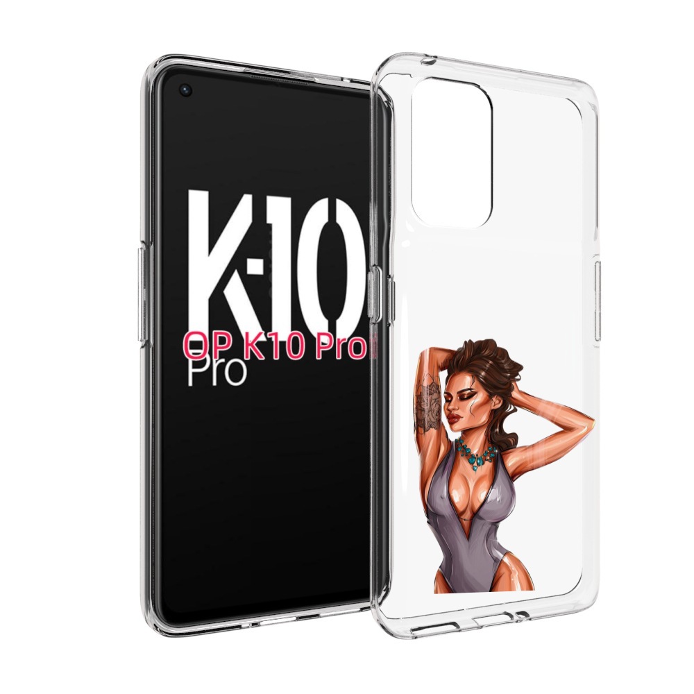

Чехол MyPads Роскошная-девушка женский для OPPO K10 Pro, Прозрачный, Tocco