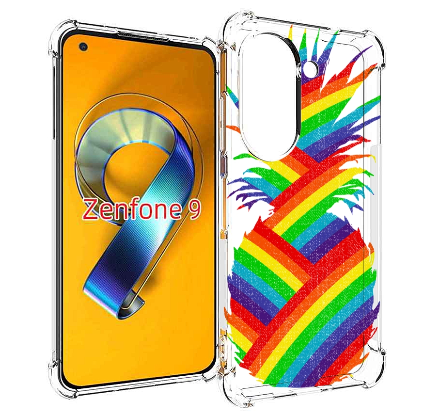 

Чехол MyPads радужный ананас для Asus Zenfone 9 (AI2202), Прозрачный, Tocco