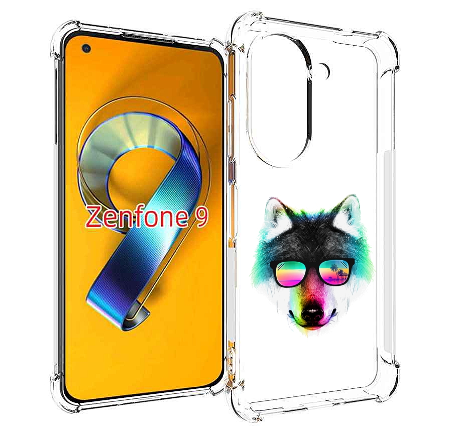 Чехол MyPads радужный волк для Asus Zenfone 9 (AI2202)