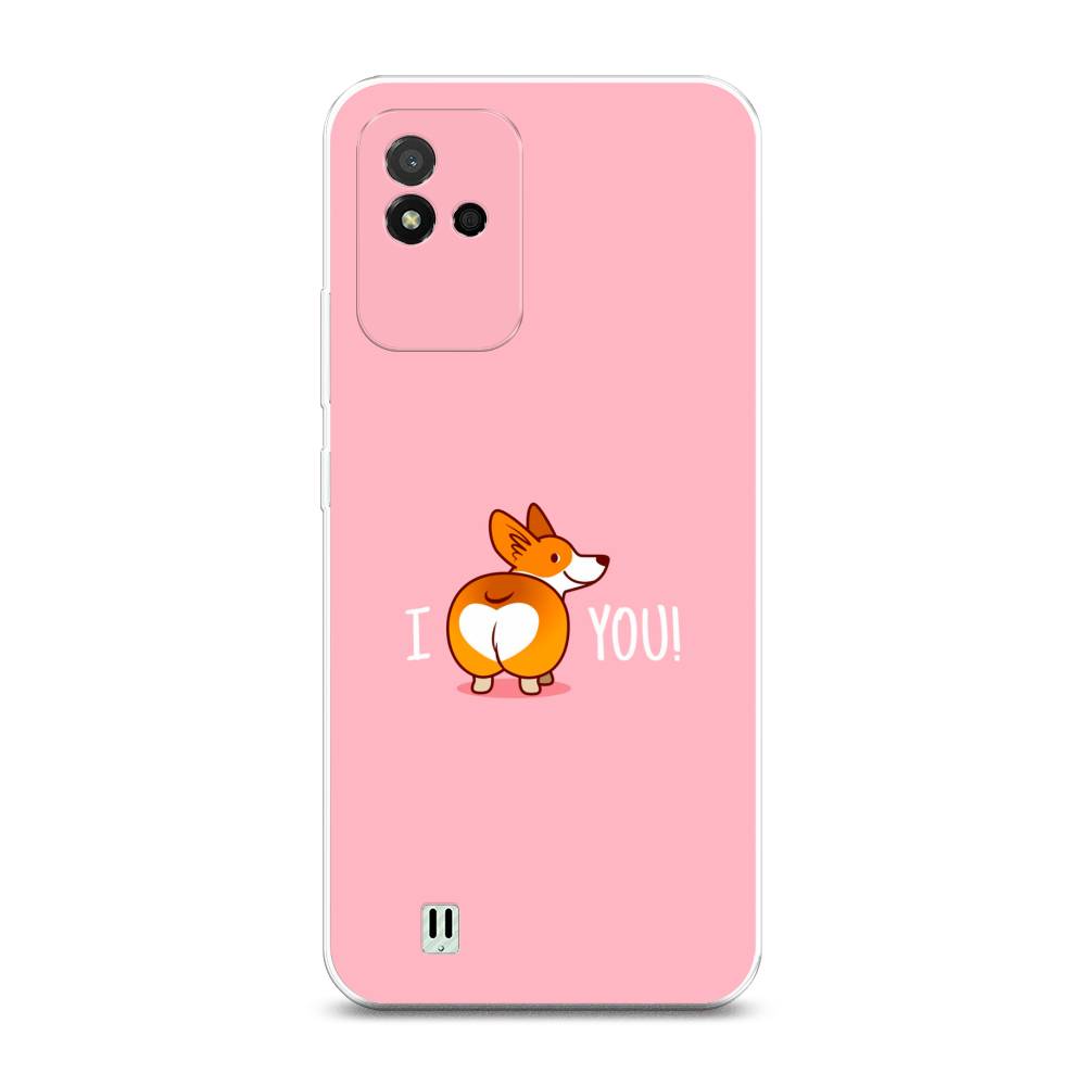 

Чехол на Realme Narzo 50i Корги I love you, Розовый;коричневый;белый, 2510050-1