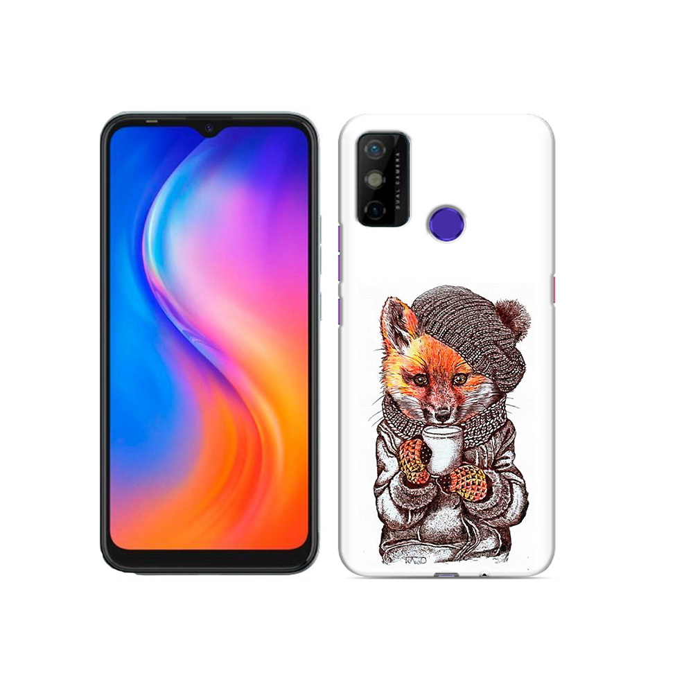 

Чехол MyPads Tocco для Tecno Spark 6 GO лиса в шапке, Tocco