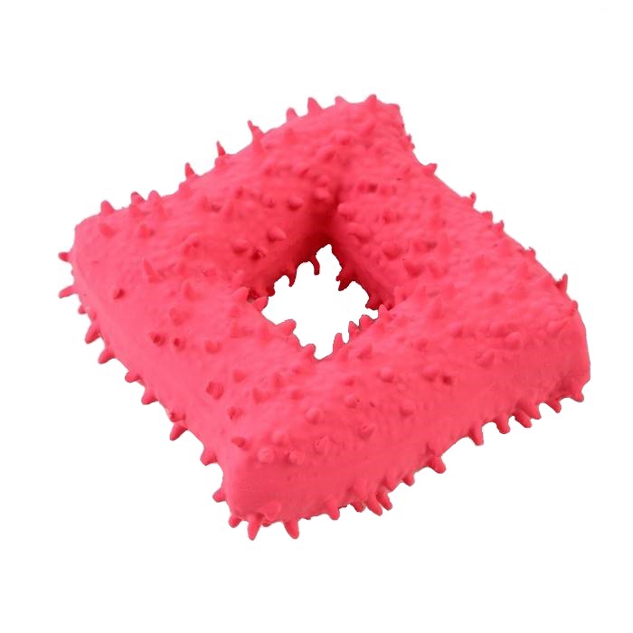 

Игрушка Пижон пищащая для собак из латекса Квадрат, 8,5 х 8,5 см, розовая