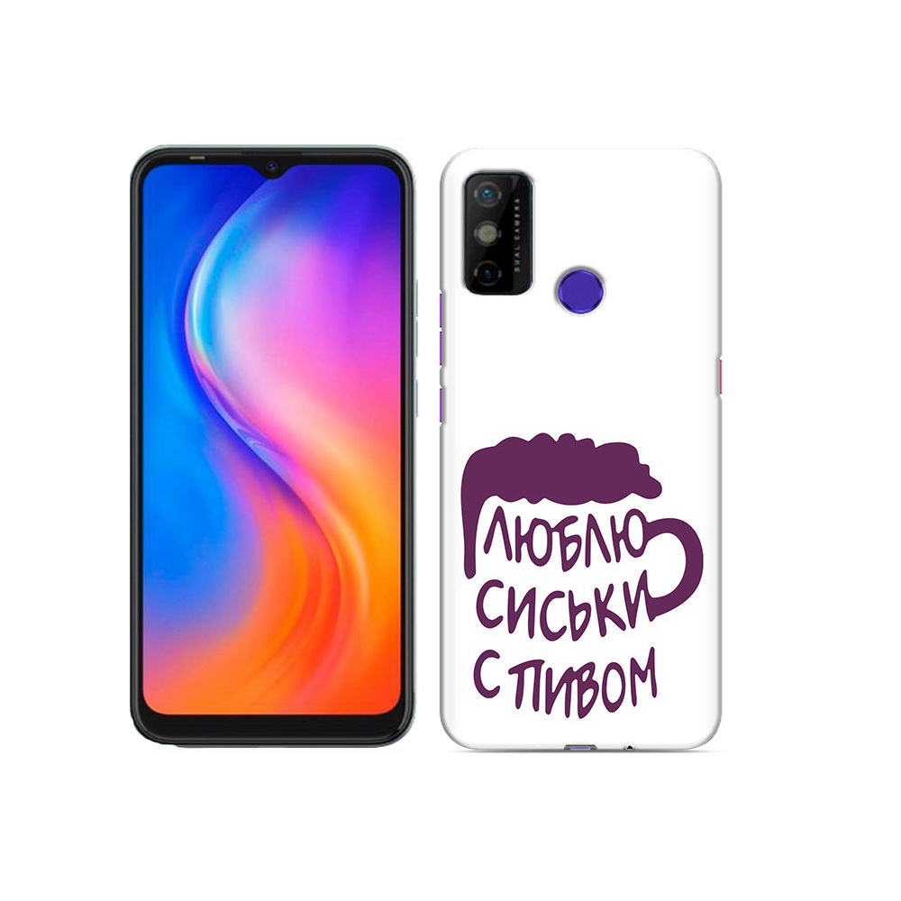 

Чехол MyPads Tocco для Tecno Spark 6 GO люблю пить кружка, Прозрачный, Tocco