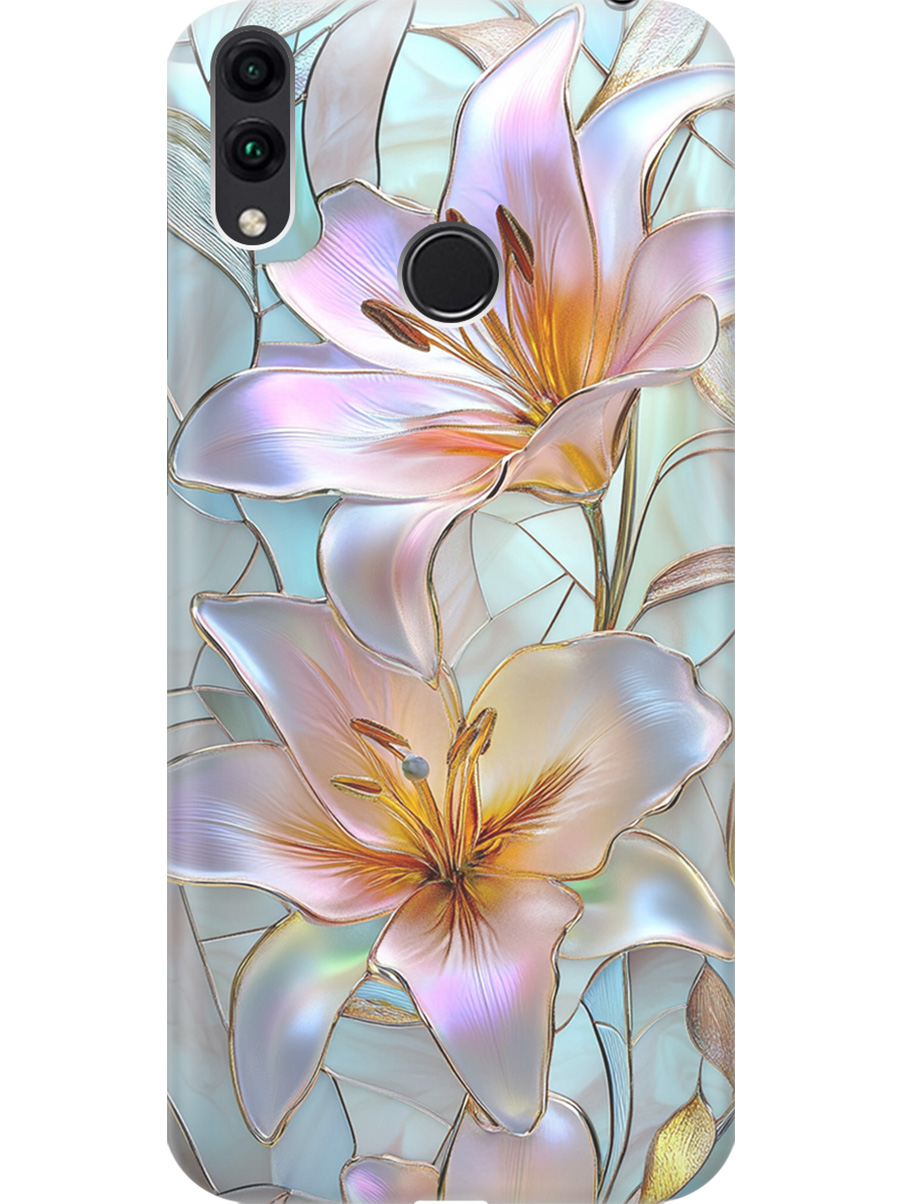 

Силиконовый чехол на Honor 8C с принтом "Витраж с лилиями", Прозрачный;белый;голубой;розовый, 719708823