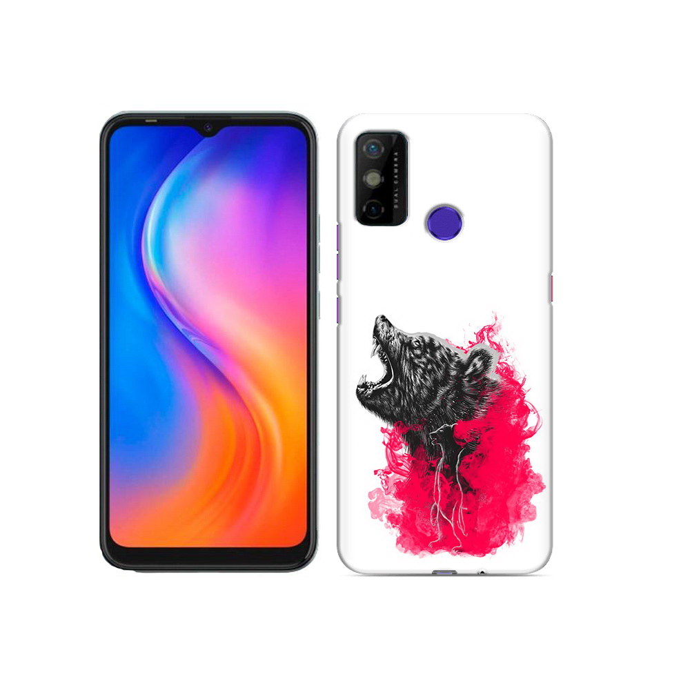 

Чехол MyPads Tocco для Tecno Spark 6 GO медведь в дымке, Прозрачный, Tocco