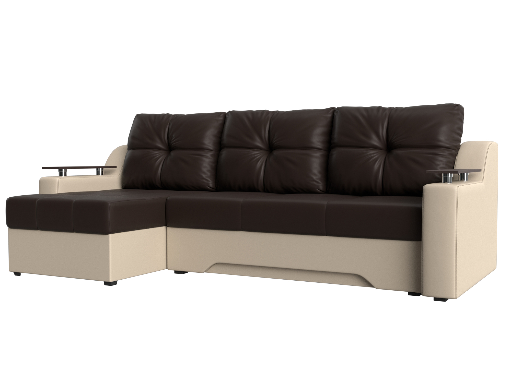 

Диван угловой Хит Диванов Сенатор правый экокожа, еврокнижка, коричневый, 10011366